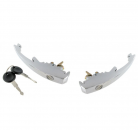 Chrome door handle kit with 1 key Beetle 8.1967 and later Karmann Ghia 8.1967 and later